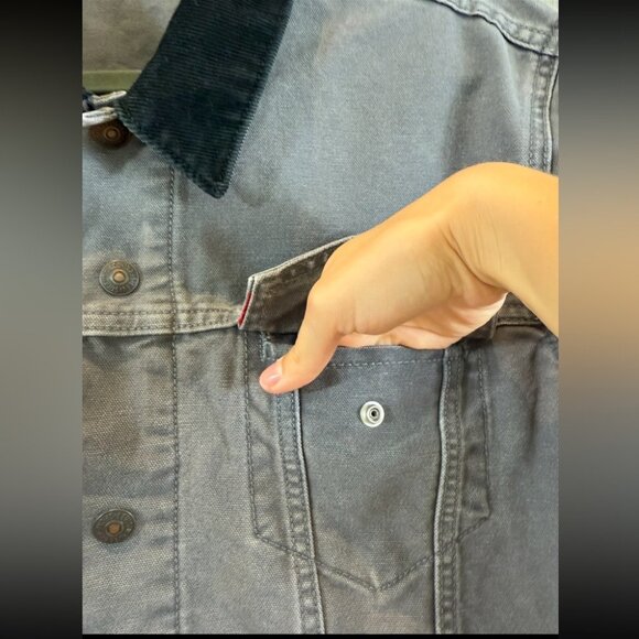 Levi’s Trucker Denim Jacket Gray Black - Picture 7 of 7
